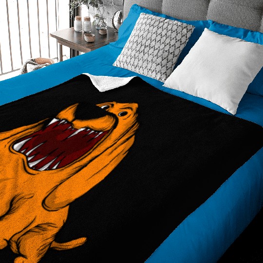 Scary Big Mouth Dog Owners Pet Lover Gift Ideas Baby Blankets