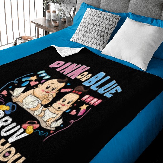 Pink or Blue Bruv Loves You Best Brother Ever Big Baby Blankets