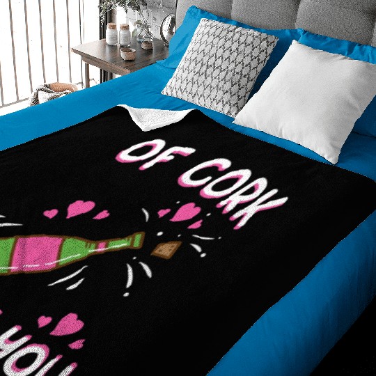 Valentine's Day Of Cork I Love You Wine Champagne Baby Blankets