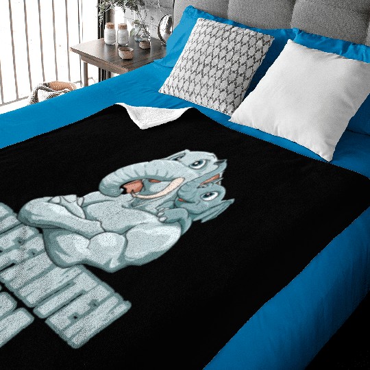 Strong Gorilla with Gorilla Kid for a Gorilla Baby Blankets