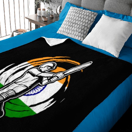 India Cricket Player Baby Blankets