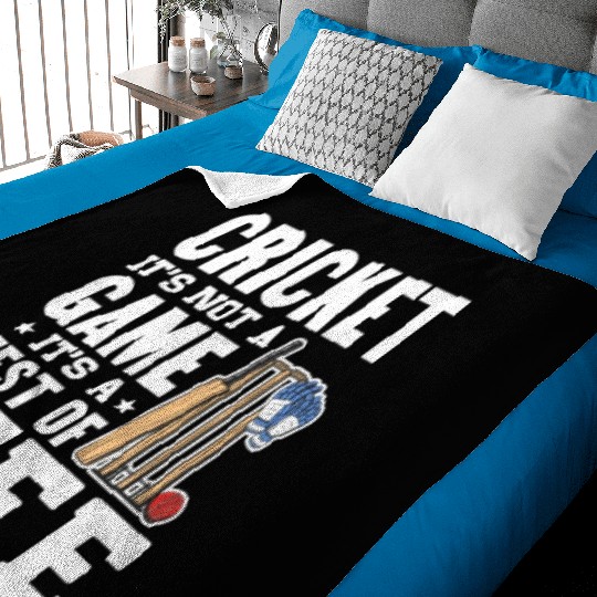 Cricket It's Not A Game It's A Test of Life Baby Blankets