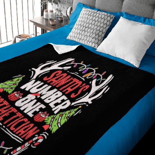 Santas Number One Esthetician Christmas Skin Care Baby Blankets