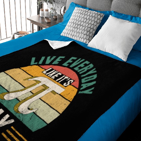 Pi Day Live Everyday Like It's Pi Day Distressed F Baby Blankets