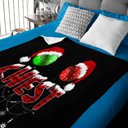 Chest Nuts Christmas Funny Matching Couple Baby Blankets
