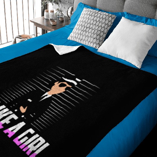 Fly Like A Girl Airline Pilot Aviation Baby Blankets