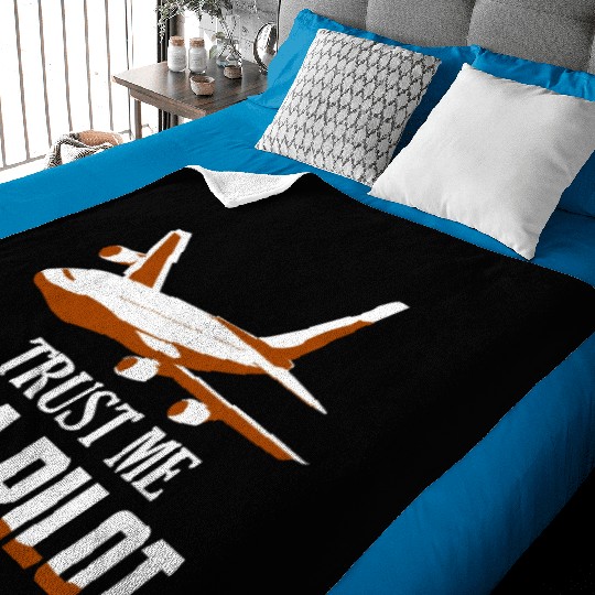 Trust Me I'm A Pilot Airline Fly Aviation Baby Blankets