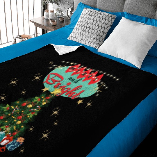 Merry and Bright Retro Christmas Baby Blankets