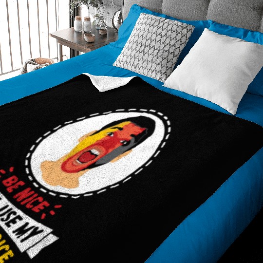Be Nice Or I'll Use My German Voice Scream Teacher Baby Blankets