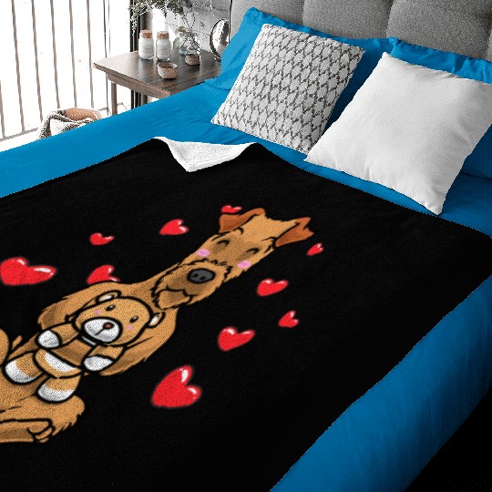 Kawaii Irish Terrier Stuffed Animal Dog Irish Red Baby Blankets