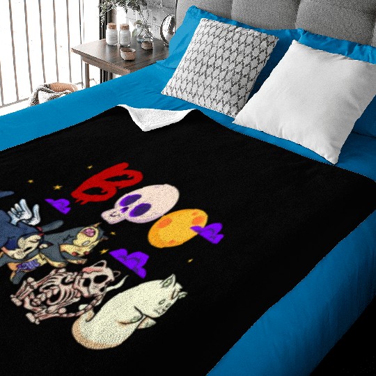 Boo! | Spooky Funny Halloween | Mummy Skeleton Baby Blankets