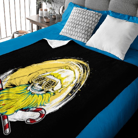 skull santa hat candy cane crew Baby Blankets