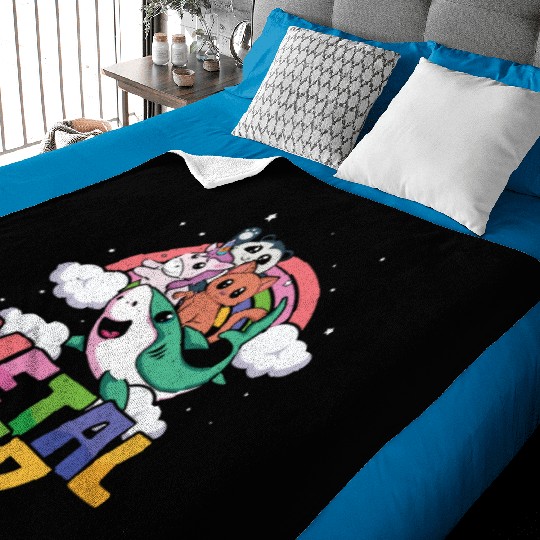 Shark Unicorn Panda Cat Love Music Rock Metal Kid Baby Blankets
