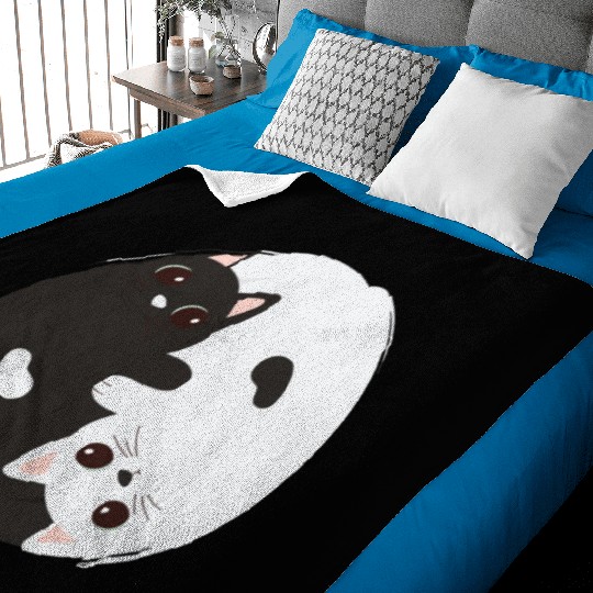 ying yang cat Baby Blankets