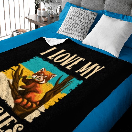 I Love My Veggies Red Panda Zookeeper Wildlife Baby Blankets