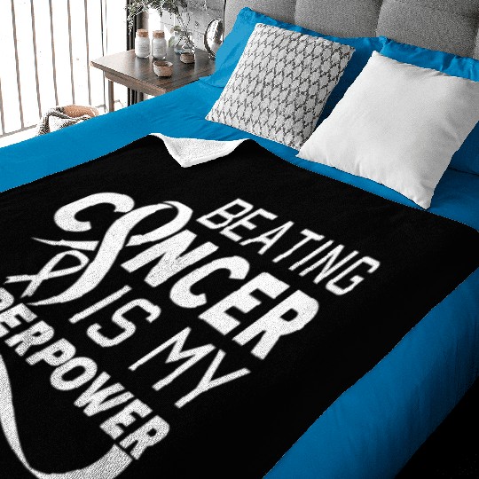 Beating Cancer Is My Superpower Men Women Cancer S Baby Blankets