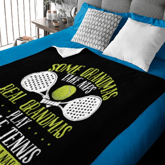 Paddle Tennis Player Match Grandmom Grandma Baby Blankets