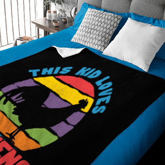 This Kid Loves Chickens Retro Baby Blankets