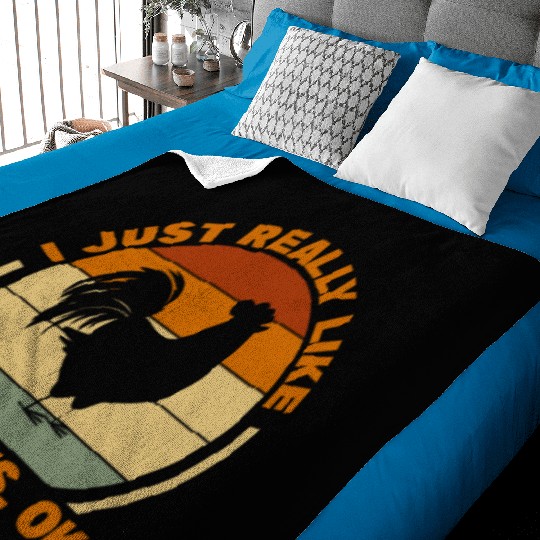 I Just Really Like Chickens, Ok? Retro Vintage Baby Blankets