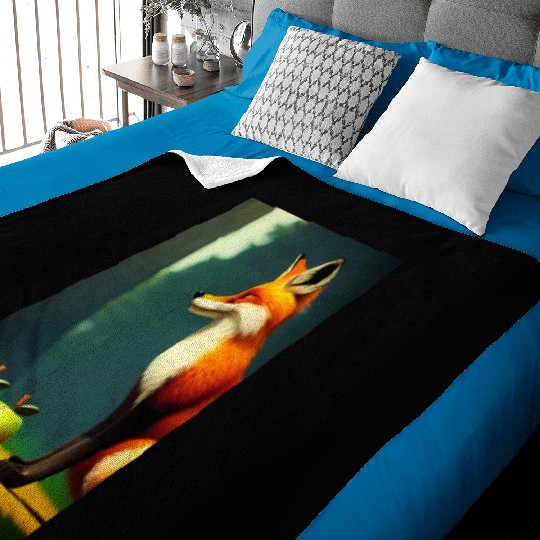 Fox and apples Baby Blankets