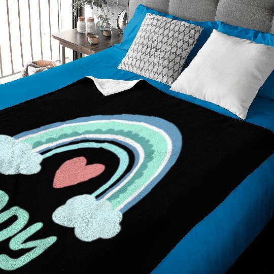 Eddy Name Rainbow Baby Baby Blankets