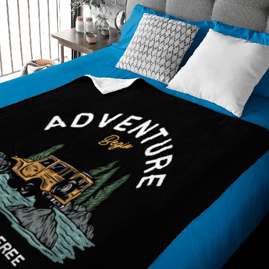 Light Blue Illustration Adventure Baby Blankets