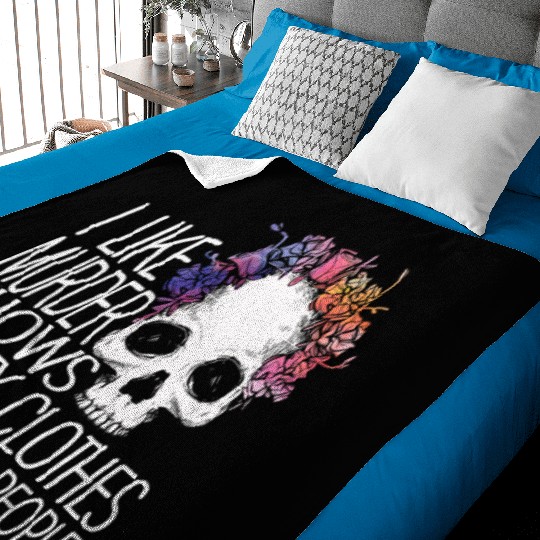 I Like Murder Shows Comfy Clothes And 3 People Baby Blankets