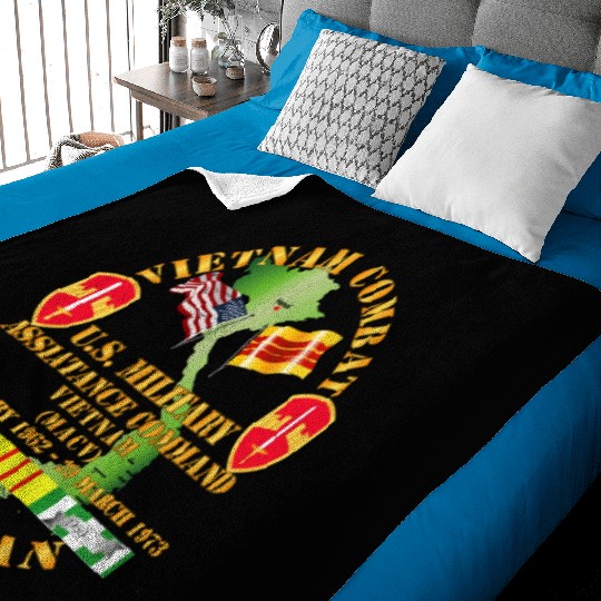 Army Vietnam Combat Veteran US Military Asst Cmd V Baby Blankets