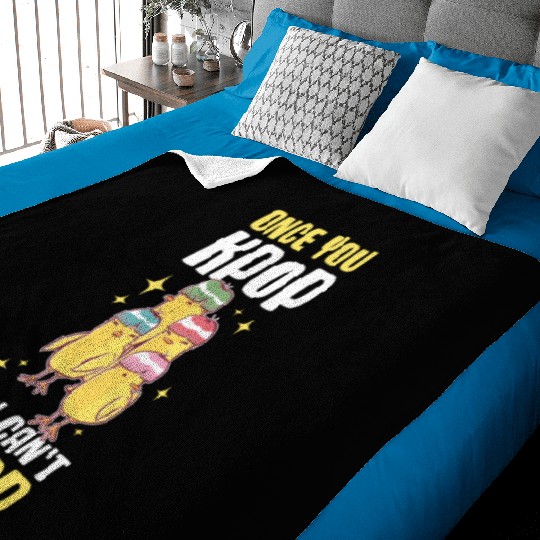 Once You Kpop You Cant Kstop Funny Kpop Gift Baby Blankets