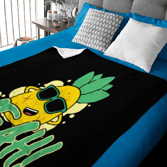 Yeah Relaxed Chill Pineapple Baby Blankets
