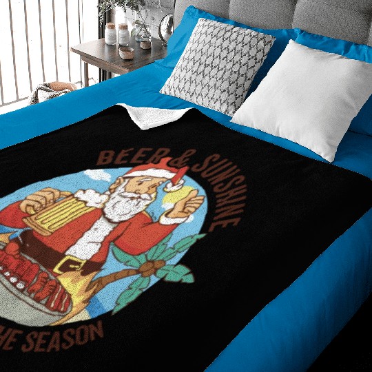 Summer Santa BBQ - Christmas In July Baby Blankets