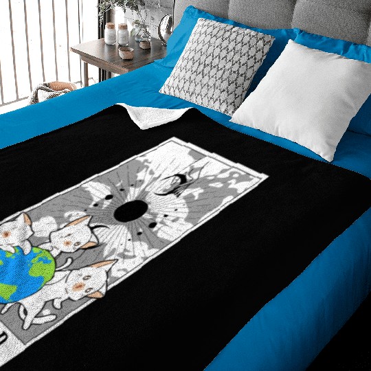 The World Tarot Card Funny Cat Tarot Card A Tarot Baby Blankets