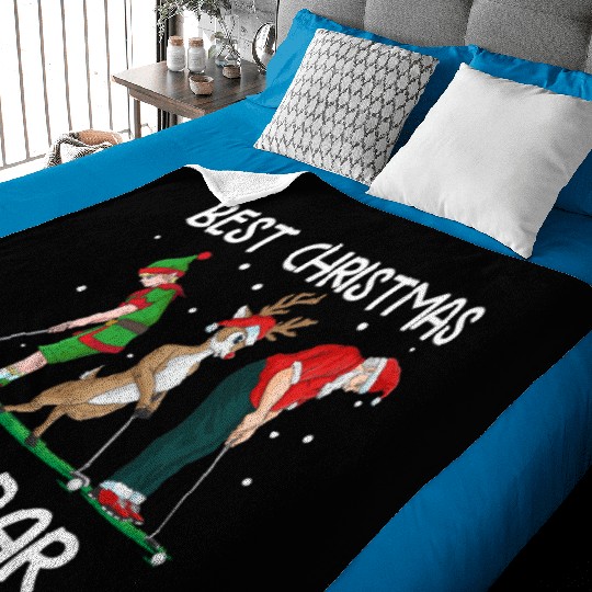 Golf Elf Golfer Christmas Santa Claus Golfing Baby Blankets