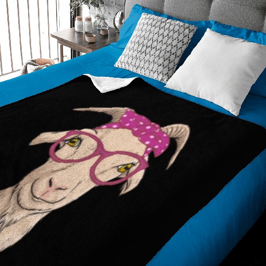 Cute Goat Farmer Farm Animal Baby Blankets