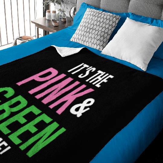 It's The Pink and Green For Me Sorority Baby Blankets