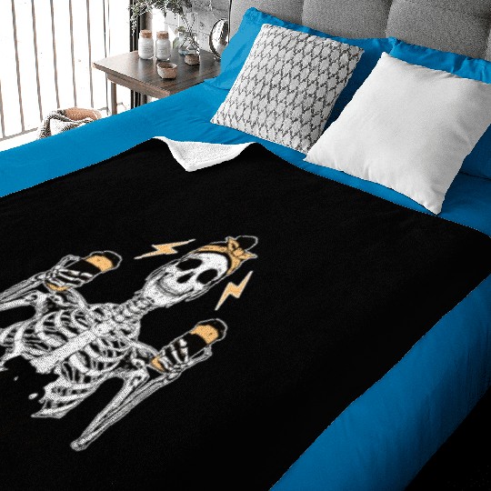 Skeleton Drink Tired Mom needs Coffee Baby Blankets