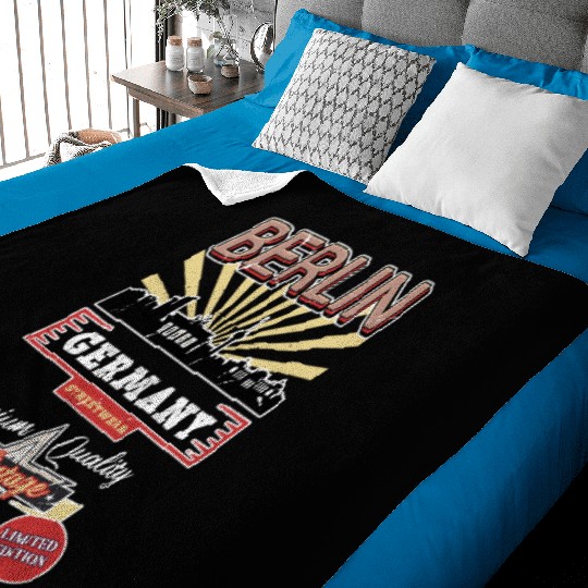 Berlin Germany German City Skyline Vintage Retro Baby Blankets