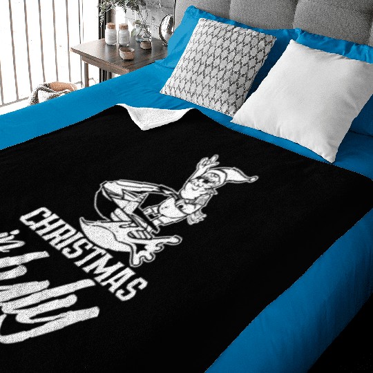 Christmas In July Humor Summer Santa Sarcastic Baby Blankets