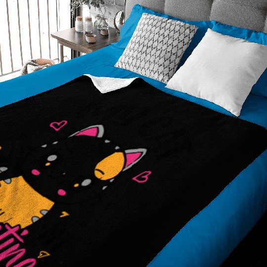 My Cat is my Valentine Valentines Day Baby Blankets
