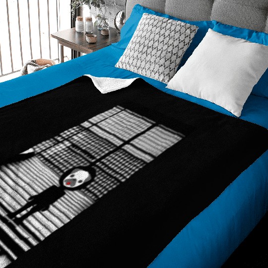 Cute Pug in Baby Blankets Standing on the Steps - Street