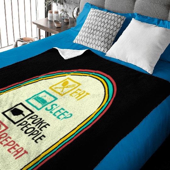 Acupuncture Baby Blankets, Eat Sleep Poke People Repeat