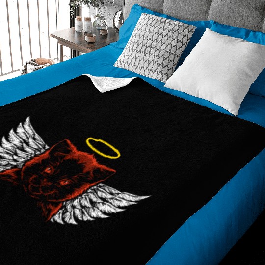 Angel and devil cat Baby Blankets