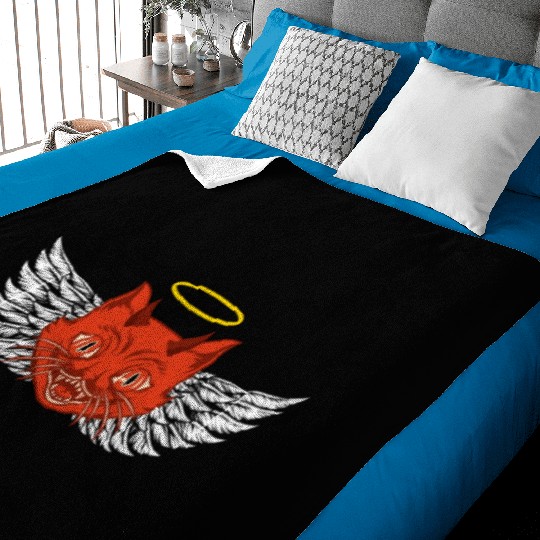 Angel and devil cat Baby Blankets