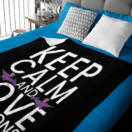 Keep Calm and Love Dragons Cool Fantasy Adventure Baby Blankets