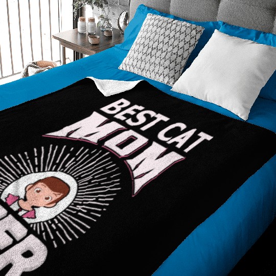Best Cat Mom ever Baby Blankets