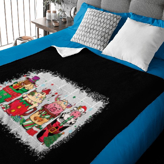 Christmas Coffee Cup Bleached Baby Blankets