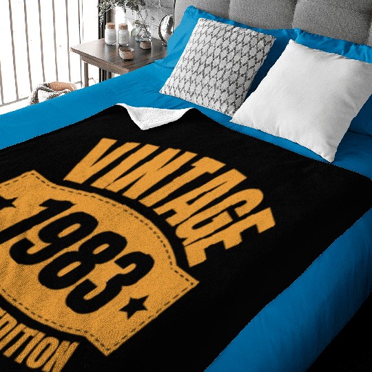 40 Years Vintage 1983 Retro 40th Birthday Baby Blankets