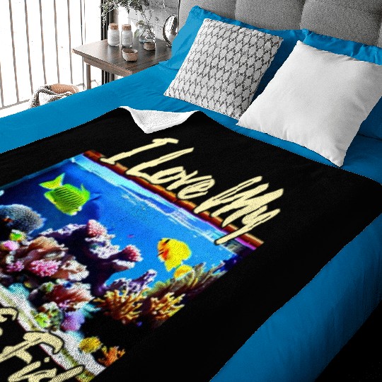 Saltwater aquarium coral fish Baby Blankets