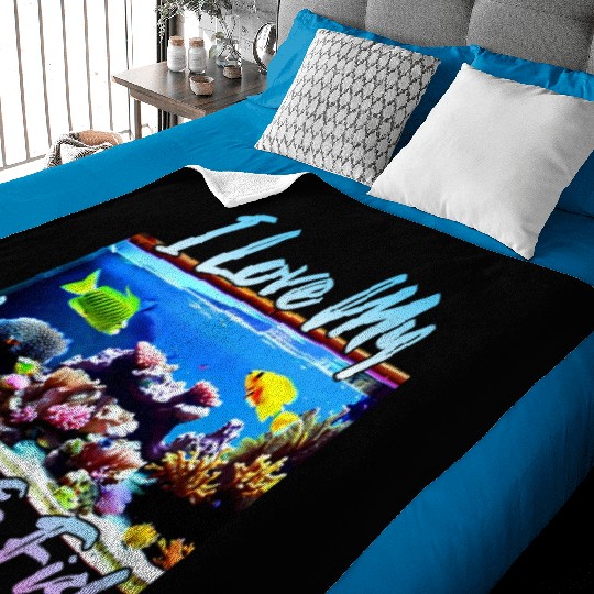 Saltwater aquarium coral fish Baby Blankets