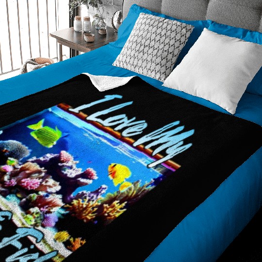 Saltwater aquarium coral fish Baby Blankets